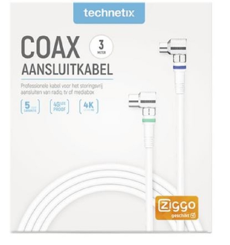 CAI aansluitsnoer (3m) - Wit