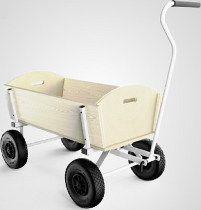 Bolderkar wit frame 115x60x112 cm.