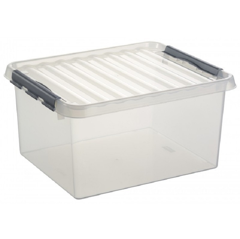 Opbergbox m/Deksel 36L Transparant