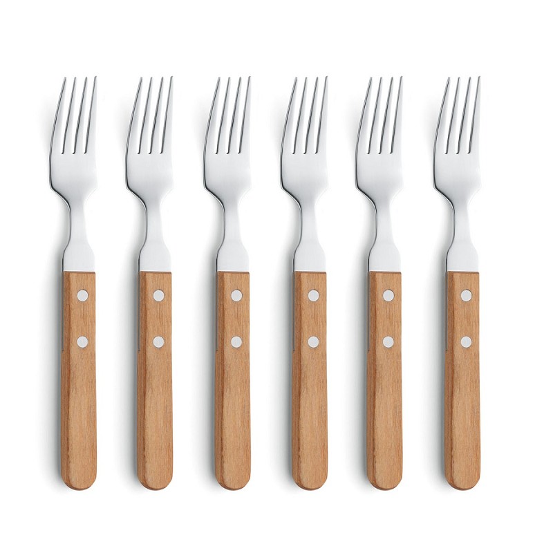 Amefa Pizza Wood Steakvorken a 6 stuks