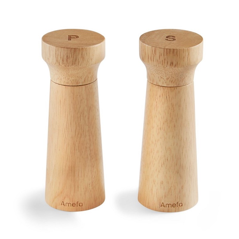 2 piece Pepper&Salt mills set wood - Mod