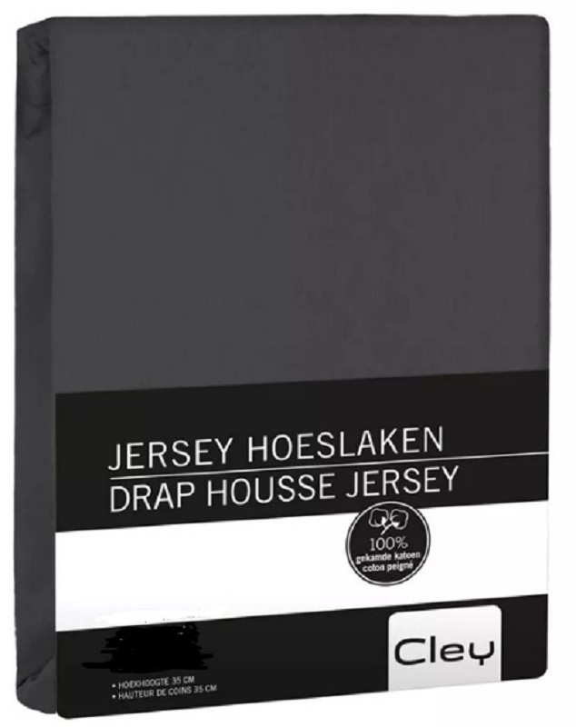 Hoeslaken Jersey Antraciet 160x200x35