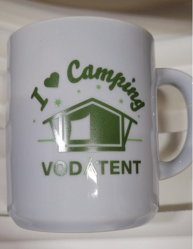 Beker bedrukt Vodatent logo